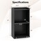 Lectern Rolling Podium Stand with 2 Storage Shelves and 4 Universal Wheels